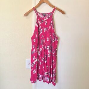Torrid Halter Top 2X Cotton Tank Blouse Pink Cottagecore Boho Windsorcore Smock